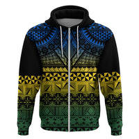 Halo Olaketa Solomon Islands Zip Hoodie Melanesian Tribal Pattern Gradient Version LT14 Zip Hoodie Black - Polynesian Pride