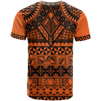 Halo Olaketa Solomon Islands T Shirt Melanesian Tribal Pattern Orange Version LT14 - Polynesian Pride