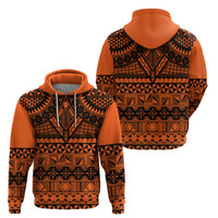Halo Olaketa Solomon Islands Zip Hoodie Melanesian Tribal Pattern Orange Version LT14 - Polynesian Pride