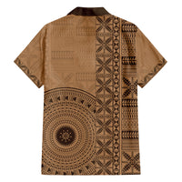 Fakaalofa Lahi Atu Niue Family Matching Tank Maxi Dress and Hawaiian Shirt Vintage Hiapo Pattern Brown Version LT14 - Polynesian Pride