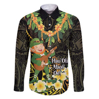 Hawaii Saint Patrick's Day Family Matching Tank Maxi Dress and Hawaiian Shirt Ukulele Leprechaun Hau'Oli Maoli Oe!