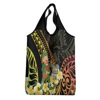 Hawaii Saint Patrick's Day Grocery Bag Ukulele Leprechaun Hau'Oli Maoli Oe!