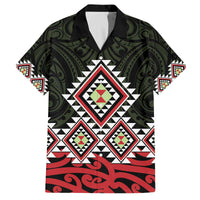 Kia Ora Aotearoa Family Matching Off The Shoulder Long Sleeve Dress and Hawaiian Shirt 2025 Pasifika Maori Taniko Motifs