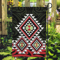Kia Ora Aotearoa Garden Flag 2025 Pasifika Maori Taniko Motifs LT14 Garden Flag Black - Polynesian Pride