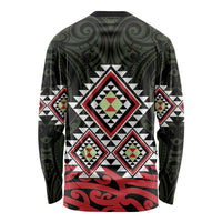 Kia Ora Aotearoa Long Sleeve Shirt 2025 Pasifika Maori Taniko Motifs LT14 - Polynesian Pride