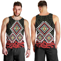 Kia Ora Aotearoa Men Tank Top 2025 Pasifika Maori Taniko Motifs LT14 - Polynesian Pride
