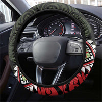 Kia Ora Aotearoa Steering Wheel Cover 2025 Pasifika Maori Taniko Motifs LT14 - Polynesian Pride