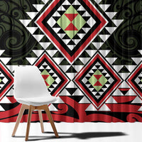 Kia Ora Aotearoa Window Curtain 2025 Pasifika Maori Taniko Motifs LT14 - Polynesian Pride