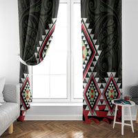 Kia Ora Aotearoa Window Curtain 2025 Pasifika Maori Taniko Motifs LT14 - Polynesian Pride