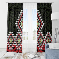 Kia Ora Aotearoa Window Curtain 2025 Pasifika Maori Taniko Motifs LT14 - Polynesian Pride