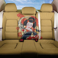 Japanese Geisha Koi Fish Back Car Seat Cover Cherry Blossoms Yellow Seigaiha Pattern LT14 One Size Yellow - Polynesian Pride