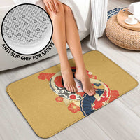 Japanese Geisha Koi Fish Bathroom Set Cherry Blossoms Yellow Seigaiha Pattern - Polynesian Pride