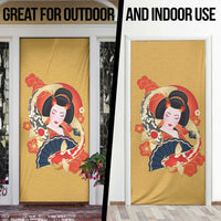 Japanese Geisha Koi Fish Door Cover Cherry Blossoms Yellow Seigaiha Pattern LT14 - Polynesian Pride