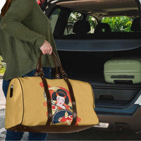 Japanese Geisha Koi Fish Travel Bag Cherry Blossoms Yellow Seigaiha Pattern LT14 - Polynesian Pride