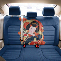 Japanese Geisha Koi Fish Back Car Seat Cover Cherry Blossoms Blue Seigaiha Pattern LT14 - Polynesian Pride
