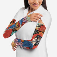 Japanese Geisha Katana Arm Sleeves Japan Sensu Seigaiha Pattern LT14 - Polynesian Pride