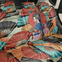 Japanese Geisha Katana Back Car Seat Cover Japan Sensu Seigaiha Pattern LT14 - Polynesian Pride