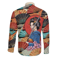 Japanese Geisha Katana Family Matching Mermaid Dress and Hawaiian Shirt Japan Sensu Seigaiha Pattern - Polynesian Pride