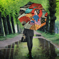 Japanese Geisha Katana Umbrella Japan Sensu Seigaiha Pattern LT14 - Polynesian Pride