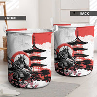 Japanese Samurai Warrior Enso Laundry Basket Japan Pagoda Sakura Watercolor LT14 - Polynesian Pride