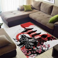 Japanese Samurai Warrior Enso Area Rug Japan Pagoda Sakura Watercolor LT14 - Polynesian Pride