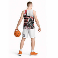Japanese Samurai Warrior Enso Basketball Jersey Japan Pagoda Sakura Watercolor LT14 - Polynesian Pride