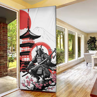 Japanese Samurai Warrior Enso Door Cover Japan Pagoda Sakura Watercolor LT14 - Polynesian Pride