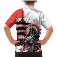 Japanese Samurai Warrior Enso Family Matching Mermaid Dress and Hawaiian Shirt Japan Pagoda Sakura Watercolor - Polynesian Pride