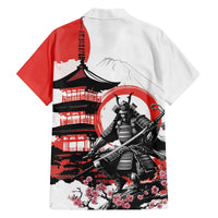 Japanese Samurai Warrior Enso Family Matching Off The Shoulder Long Sleeve Dress and Hawaiian Shirt Japan Pagoda Sakura Watercolor - Polynesian Pride