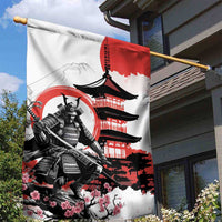 Japanese Samurai Warrior Enso Garden Flag Japan Pagoda Sakura Watercolor LT14 - Polynesian Pride