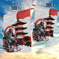 Japanese Samurai Warrior Enso Garden Flag Japan Pagoda Sakura Watercolor LT14 - Polynesian Pride