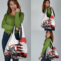 Japanese Samurai Warrior Enso Grocery Bag Japan Pagoda Sakura Watercolor LT14 - Polynesian Pride