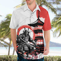 Japanese Samurai Warrior Enso Hawaiian Shirt Japan Pagoda Sakura Watercolor LT14 - Polynesian Pride
