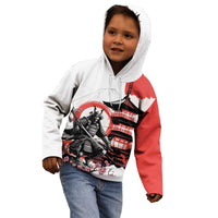 Japanese Samurai Warrior Enso Kid Hoodie Japan Pagoda Sakura Watercolor LT14 - Polynesian Pride