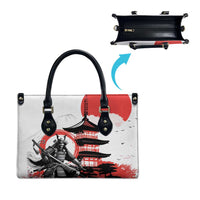 Japanese Samurai Warrior Enso Leather Bag Japan Pagoda Sakura Watercolor LT14 - Polynesian Pride