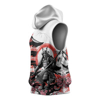 Japanese Samurai Warrior Enso Sleeveless Hoodie Japan Pagoda Sakura Watercolor LT14 - Polynesian Pride