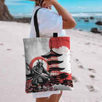 Japanese Samurai Warrior Enso Tote Bag Japan Pagoda Sakura Watercolor LT14 - Polynesian Pride