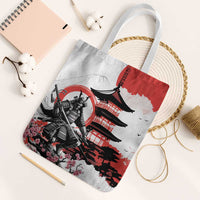 Japanese Samurai Warrior Enso Tote Bag Japan Pagoda Sakura Watercolor LT14 White Strap One Size White - Polynesian Pride