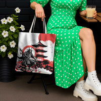 Japanese Samurai Warrior Enso Tote Bag Japan Pagoda Sakura Watercolor LT14 - Polynesian Pride