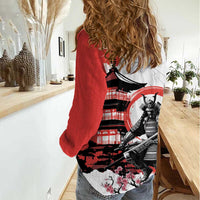 Japanese Samurai Warrior Enso Women Casual Shirt Japan Pagoda Sakura Watercolor LT14 - Polynesian Pride