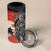 Japanese Dragon Katana Enso 4 in 1 Can Cooler Tumbler Japan Pagoda Seamless Cloud LT14 - Polynesian Pride