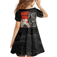 Japanese Dragon Katana Enso Family Matching Mermaid Dress and Hawaiian Shirt Japan Pagoda Seamless Cloud - Polynesian Pride