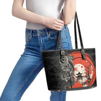 Japanese Dragon Katana Enso Leather Tote Bag Japan Pagoda Seamless Cloud LT14 - Polynesian Pride