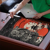 Japanese Dragon Katana Enso Puzzle Japan Pagoda Seamless Cloud LT14 - Polynesian Pride