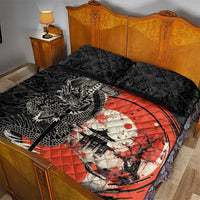Japanese Dragon Katana Enso Quilt Bed Set Japan Pagoda Seamless Cloud - Polynesian Pride