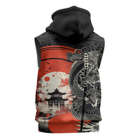 Japanese Dragon Katana Enso Sleeveless Zip Hoodie Japan Pagoda Seamless Cloud LT14 - Polynesian Pride