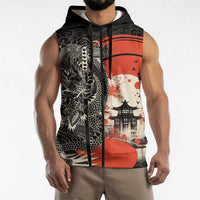 Japanese Dragon Katana Enso Sleeveless Zip Hoodie Japan Pagoda Seamless Cloud LT14 - Polynesian Pride