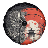 Japanese Dragon Katana Enso Spare Tire Cover Japan Pagoda Seamless Cloud LT14 - Polynesian Pride