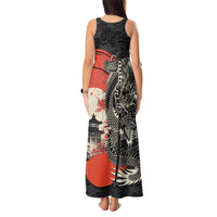 Japanese Dragon Katana Enso Tank Maxi Dress Japan Pagoda Seamless Cloud LT14 - Polynesian Pride