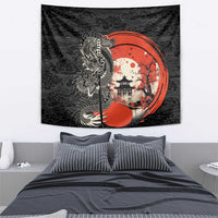 Japanese Dragon Katana Enso Tapestry Japan Pagoda Seamless Cloud LT14 - Polynesian Pride